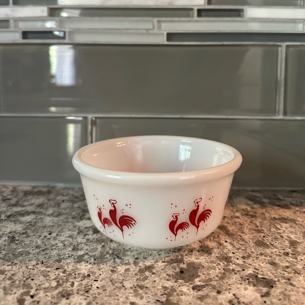 Vintage Hazel Atlas Red Rooster Bowl